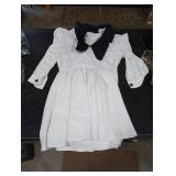 Kaei&Shi Peter Pan Collar Dress,Puff Sleeve Babydoll Mini Dresses for Women,Cute Fall Date Night Outfit White Small