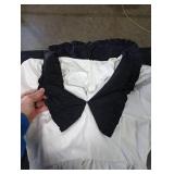 Kaei&Shi Peter Pan Collar Dress,Puff Sleeve Babydoll Mini Dresses for Women,Cute Fall Date Night Outfit White Small