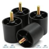 Murtenze 4Pcs 2 inch Plastic Sofa Legs Black Sofa Replacement Legs Round Furniture Legs with M8 Bolts for Couch Dresser Cabinet Chair Bed Coffee Table