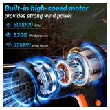 Handheld Electric Cordless Leaf Blower 500,000RPM Mini Turbo Jet Blower with 2 4.0Ah Batteries & Charger, Lightweight for Patio, Lawn, Garage Cleaning (Black)