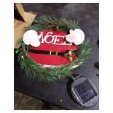 FestiChic Solar Christmas Yard Decorations Outdoor - 2 Pack Metal Xmas Yard Signs 30in Snowman Santa Claus Lighted Garden Stakes with Colorful Lights for Garden Pathway Holiday Winter Lawn