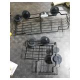 LEVERLOC 2 Pack Corner-adaptive Suction Cup Shower Caddies, Drill-Free Wall Mounted Basket, Stainless Steel Rustproof Corner Shower Shelf, Large Capacity Removable Suction Bathroom Organizer, Black