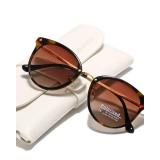 Cleoxyge Polarized Sunglasses Womens Elegant UV400 Protection Black Classic Metal Style Ultralight Shades For Driving (Polarized Gradient Blue & Amber frame)