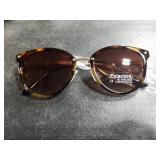 Cleoxyge Polarized Sunglasses Womens Elegant UV400 Protection Black Classic Metal Style Ultralight Shades For Driving (Polarized Gradient Blue & Amber frame)