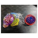 Jecery 5 Pcs Cat Spring Balls Toys Stretchable Rolling Balls Colorful Playful Coils Interactive Action Toy Caged Rats for Kitten Pet Supplies (Crinkle Ball,Multicolor)