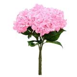 Softflame Artificial/Fake/Faux Flowers - Hydrangea Pink 4PCS for Wedding, Home, Party, Restaurant