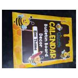 Decorably 157 Pcs Cutouts Honey Bee Classroom Decor Calendar Bulletin Board Set - Gloss-Laminated Cardstock for School Hallways, Study Room