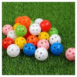Joyberg Practice Golf Balls 24 Pack, 42mm Plastic Golf Balls, Practice Golf Balls for Backyard, Training Golf Balls for Swing Practice (Multicolor)