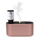 Lecdura Waterless Diffuser for Essential Oil, Battery Operated Scent Air Aromatherapy Diffuser, Mini Aroma Diffusers with 3 Intermittent Mist Modes, Cycle Start for Home Office Bedroom - Rose Gold