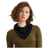 Molans 43 inch Winter Knit Neck Scarf - Warm Crochet Triangle Neck Scarves For Women Girls, Black Middle Aesthetic Streetwear Headscarf, Autumn Accessories