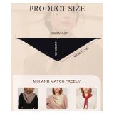 Molans 43 inch Winter Knit Neck Scarf - Warm Crochet Triangle Neck Scarves For Women Girls, Black Middle Aesthetic Streetwear Headscarf, Autumn Accessories