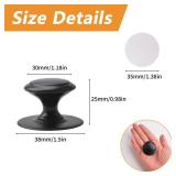 MOROBOR Stainless Steel Drawer Knobs, 2pcs Self-Stick Instant Cabinet Handle Pulls, 1.18Inch Adhesive Sliding Door Stick On Handle with Mounting Screws for Glass Cabinet Cupboard Drawer (Matte Black)