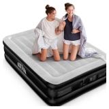 Airefina Air Mattress Full with Built in Pump, Comfort 18 Raised Inflatable Mattress, Upgraded Vertical Beams Blow Up Mattress Air Bed with Carry Bag for Guest Home, Colchones Inflables 700 lbs Max