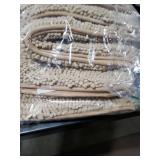 HOMEIDEAS 3 Pieces Bathroom Rugs, Ultra Soft Non Slip Absorbent Chenille Toilet Bath Mat Set (Beige)