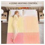 Caperia Multizone Waterproof Heated Mattress Pad, Individual Body & Feet Electric Mattress Bed Warmer 9 Heat Settings, 1-12 Hours Auto Off, Deep Pocket, Fast Heating, Machine Washable Queen, 60 x 80