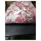 WONGS BEDDING Botanical Quilt Set King Size, Christmas Red 3 Pieces Floral Plants Printed Bedspread Bedding Set Christmas Soft Lightweight Microfiber Coverlet Set for All Season (104x90)