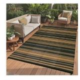 Striped Outdoor Area Rug 8x10