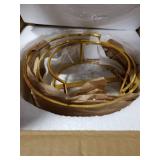 MyGift Modern White Marble Cake Stands, Brass Metal Cupcake Stand Dessert Pedestal Risers, Set of 3