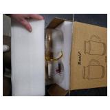 Buaic 2 PACK Glass Pitcher with Lid, 68 oz/ 2 Liter Classic Vertical Stripes Water Pitcher with Yellow Handle,Glass Water Carafe for Cold Brew, Coffee, Lemonade, Iced Sun Tea,Beverage,Heat Resistant