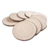 Maputune in Large Unfinished Wood Slices for Centerpieces, Natural Rustic Wooden Plate for DIY Craft, Round Wood Chips for Signage Painting Wedding Party Christmas Decor