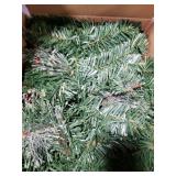 Remote Control&Super Long&8 Modes-18Ft Prelit Snowy Bristle Pine Christmas Garland for Stairs Door Porch Mantle Outdoor Indoor,100 Warm White&Color Switch Lights,Timer,460 Branches 165 Berry Pinecone