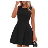 PRETTYGARDEN Summer Dresses for Women 2026 Elegant Classy Spring A Line Business Casual Work Graduation Cocktail Short Dress (Black,Large)