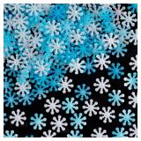 kockuu BulkPcs Mini Snowflake Crafts Christmas Decorations- Resin Plastic White and Blue Snowflake Confetti Christmas Embellishment for DIY Craft Xmas Tree Frozen Winter Wonderland Party Table Decor