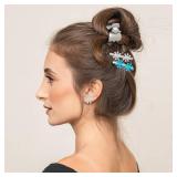 kockuu BulkPcs Mini Snowflake Crafts Christmas Decorations- Resin Plastic White and Blue Snowflake Confetti Christmas Embellishment for DIY Craft Xmas Tree Frozen Winter Wonderland Party Table Decor