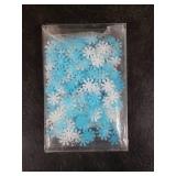 kockuu BulkPcs Mini Snowflake Crafts Christmas Decorations- Resin Plastic White and Blue Snowflake Confetti Christmas Embellishment for DIY Craft Xmas Tree Frozen Winter Wonderland Party Table Decor