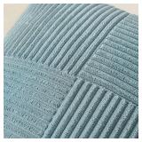MIULEE Sky Blue Decorative Throw Pillow Covers 18x18 Inch for Couch Bed Sofa Pack of 2 Boho Farmhouse Throw Pillows Soft Cross Corduroy Patchwork Textured Cushion Cases