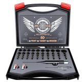 MCREHOTZ Professional Laser Bore Sighting Kit Green Bore Sight with 50 Adapters - Multiple Caliber Bore Sighter Perfectly Choice for All Gun - .17 Cal to 12GA Rifle Pistol Boresighter