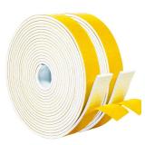 Yotache White Foam Seal Strips Tape 1 X1/8, High Density Closed Cell Foam Weather Stripping for Doors and Windows Insulation, Total 33 Feet Long (2 X 16.5 Ft Each)