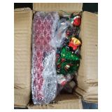 Celltestria 77 Pcs Christmas Dollhouse Miniatures Decorations 1:12 Scale Christma Mini Wooden Bookshelf Furniture Set Tiny Books Desk Chair Trees Hat Kit Dollhouse Xmas Decor