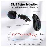 Ear plugs for sleeping, 35dB Noise Reduction Hearing Protection EarPlugs, Reusable Silicone Earplug, 7 Pair Eartips in XS/S/M/L Replaceable Single/Double Ear Plug for Sleep, Study, Work, Events(Black)