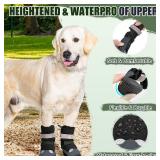 Lukovee Dog Shoes - Waterproof Fleece Lined Dog Boots for Large Small Medium Dogs, Reflective Booties with Non-Slip Rubber Sole for Rain Winter Cold Weather (Black,Size 2)