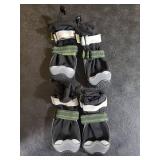 Lukovee Dog Shoes - Waterproof Fleece Lined Dog Boots for Large Small Medium Dogs, Reflective Booties with Non-Slip Rubber Sole for Rain Winter Cold Weather (Black,Size 2)