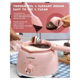 LUSHYUM Chocolate Melting Pot Candy Melts Melter with 2 Insert Pots and Spatula, 4 Cups Capacity Warmer Machine, Ideal Dipping Tool Kitchen Supplies for Making Cake Pop Covered Strawberries Fondue