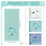 Hahafelt 3 Pack Shoal of Fish Coastal Hand Towels for Bathroom 100% Cotton Embroidered Bathroom Towels 13.78 x 29.53 Inch Soft Absorbent (White Green Blue, Fishes)