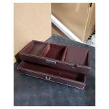 Baoyun Mens Valet Tray, Nightstand Organizers for Men, Leather Jewelry Storage Box Bedside Table Organizer EDC Catch All for Jewelry Key Wallet and Phone