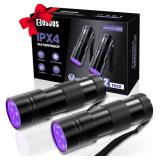 COSOOS 2 Pack UV Flashlight, 12 LED Handheld Blacklight Flashlight 395nm Mini Light Torch Detector for Dog Pet Urine Stains, Bed Bugs and Scorpions. (Batteries not Included)