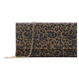U+U Crossbody Bags for Women, Small Leather Bag with Removable Chain, Card Slots & Phone Pocket - Lightweight Purse Wallet (Leopard)