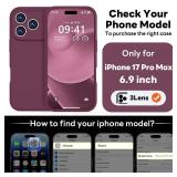 Vooii Magnetic for iPhone 17 Pro Max Case, Compatible with Magsafe (Premium Liquid Silicone) (Integrated Camera Control Button) Full Body Protective Anti-Scratch Microfiber Lining 6.9 inch, WineRed