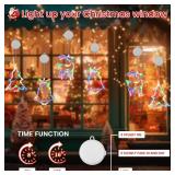 3 Pack Christmas Window Lights, Multicolor X-Mas Tree, Reindeer, Bell Lights, Battery Operated Christmas Window Decorations Light up with Suction Cup and Timer Function for Window Glass Wall Decor