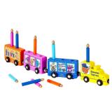 Rite Lite Hanukkah Train Menorah With Removable Wooden Candles | Colorful Chanukah Gifts, Decorations, Centerpiece, Jewish Holiday Party Favors Decor 16.50 L