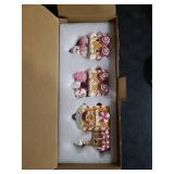 Christmas Table Decorations Indoor Train, Candy Cane Christmas Decorations for Tabletop, Xmas Pink Lighted Centerpieces Table Decorations for Home Outdoor, Xmas Train Decor Figurines