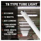 18 Inch F15T8/CW T8 15W Fluorescent Light Bulb Cool White Compatible for Philips GE F15T8/SP41 Replacement Bulb G13 Base 6 Count