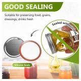 DSJIFGEW Canning Lids and Rings Regular Mouth, BULK Split Type Metal Mason Jar Lids with Bands for Regular Mouth Ball, Kerr Jars - Food Grade with Silicone Airtight Seal Premium Small Canning Lids