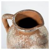 Ceramic Rustic Vase for Home Decor, 9 Inch Terracotta Vases with Handle, Pottery Farmhouse Vase for Living Room, Shelf Decor, Table Decoration