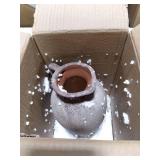 Ceramic Rustic Vase for Home Decor, 9 Inch Terracotta Vases with Handle, Pottery Farmhouse Vase for Living Room, Shelf Decor, Table Decoration