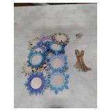 Yalikop BULK Christmas Photo Frame Ornaments Wooden Nutcrackers Santa Snowman Snowflake Picture Frame Tree Decoration DIY Photo Keepsakes for Xmas Party Decorations Winter Holiday Gift (Snowflake)